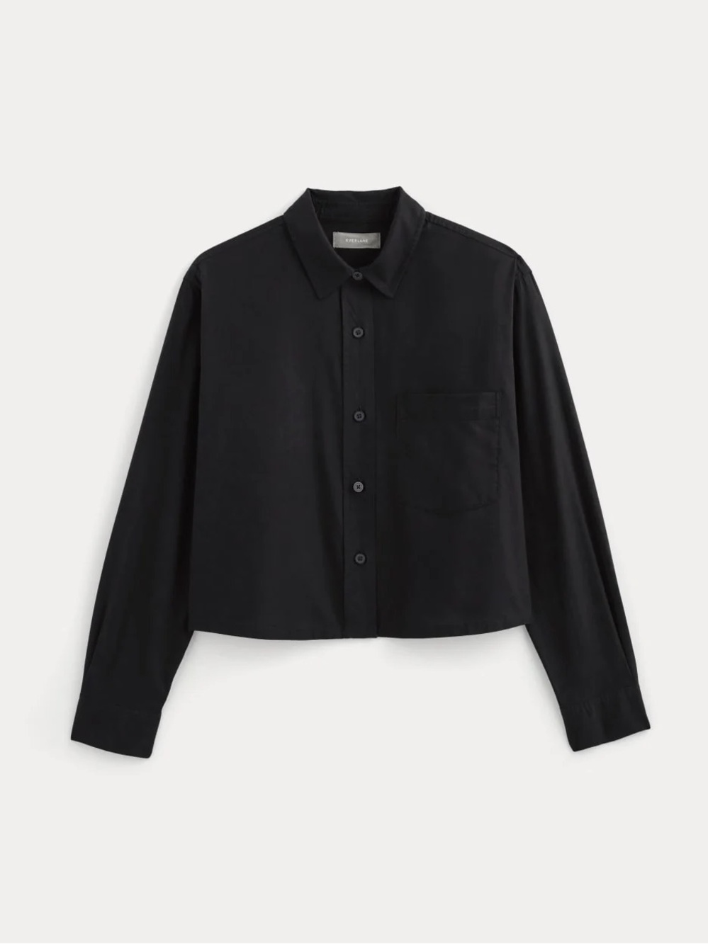 EVERLANE BLACK - THE WAY-SHORT SHIRT IN SILKY COTTON